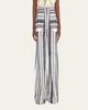 Hand-Sewn Stripe Wide-Leg Pants