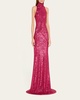 Sequined High-Neck Mermaid Gown