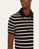 Leanna Cashmere Striped Polo Shirt