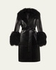 Viv Crinkled Shearling-Trim Coat