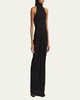 High Neck Draped Waist Gown