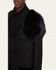 Men's Heavy Wool Felt Coat with Shearling Trim