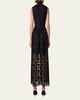 3D Star Embroidered High-Neck Dress