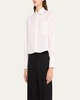 Cropped Button Down Sateen Shirt