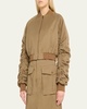 Talina Ruched-Sleeve Bomber Jacket