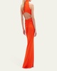 Frances Cutout Gathered Jersey Gown