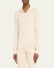 Men's Ribbed Herringbone Cotton Polo Sweater