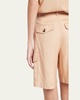 Eleazar Light Tussah Silk Bermuda Shorts