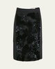 Wool-Blend Sequin Midi Skirt