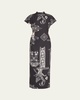 Stella Printed Short-Sleeve Maxi Dress