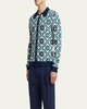 Men's Diamond Jacquard Full-Zip Sweater