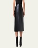 Lacquer Nappa Leather Pencil Skirt