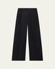 Pleated Front Wide-Leg Linen Trousers