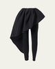 Asymmetric Ruffle Skinny-Leg Ankle Pants