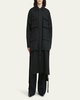 Long Slit Patch Pocket Wool Coat