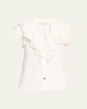 Lettie Ruffle Button-Front Blouse