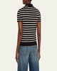 Leanna Cashmere Striped Polo Shirt