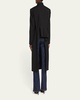 Long Tail Buttoned Wool Overcoat