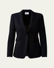 One-Button Wool Long Body Blazer Jacket