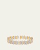 Eternity Lines Bangle with Round Pave White Diamonds in Tricolor 18K Gold