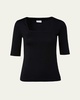 Square-Neck Jersey Top