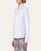 Cotton Poplin Button-Front Blouse with Detachable Crystal and Studs Collar