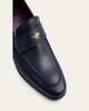 Leather Medallion Heeled Loafers