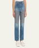 Ms. Triarchy High Rise Straight-Leg Patch Jeans