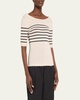 Stripe Scoop Back Cashmere Top