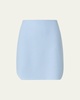 Cotton Short Skirt with Trapezoid Slit Detail