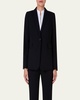 One-Button Wool Long Body Blazer Jacket