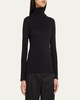 Essential Long-Sleeve Cotton Turtleneck Top