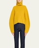 Leona Wool Puff-Sleeve Turtleneck Sweater