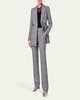 Blurred Glencheck Long Wool Blazer