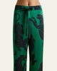 Lila Panther-Print Silk Pajama Set