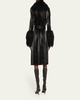 Viv Crinkled Shearling-Trim Coat