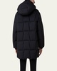 Zola Quilted Trapezoid Taffeta Hooded Coat