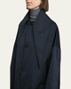 Long Raincoat with Dropped Point Collar