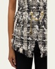 Danni Chain-Embellished Frayed Tweed Vest