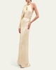 Gael Tubular Belt Textured-Jacquard One-Shoulder Gown