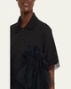 Men's Tulle Ruffle Polo Shirt