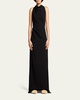 Halter-Neck Matte Crepe Backless Gown