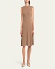 Cervatto Cap-Sleeve Cashmere Rib Dress