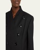 Long Tail Buttoned Wool Overcoat