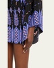 Black Canyon Printed One-Shoulder Silk CDC Mini Dress