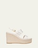 Riya Woven Leather Wedge Espadrilles