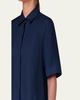 Linen Voile Collared Boxy Shirt