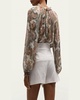 Antonette Long-Sleeve Paisley Blouse