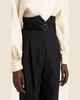 Jaeden Pleated Straight-Leg Tux Wool Trousers With Belt