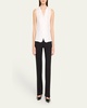 Chio Stretch Wool Crepe Straight Leg Pants